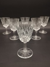 Lot de 6 verres à vin blanc en cristal taillé – Style Arlequin – Art de la table