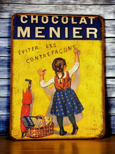 Plaque métal menier chocolat - plaque,