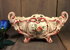 Antique French Faience Pottery Planter Jardiniere Strasbourg Hand Painted c1900