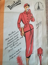 7032 PATRON PARIS LUXE VINTAGE FRENCH PATTERN JUPE VESTE DECOUPE DEVANT   T 44