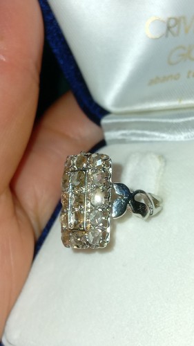 Bague sertie blanc 750 avec - bague,
