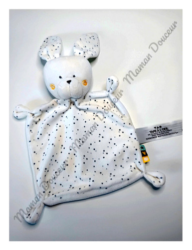 Doudou plat carré - plat, blanc