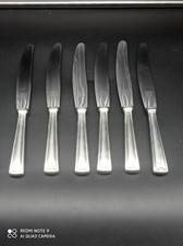 6 couteaux de table Rostfrei Solingen en métal argenté ,couvert,longueur 24 cm .