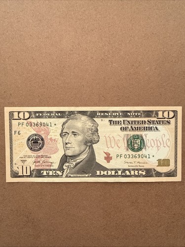 Billete dólares con - 10,
