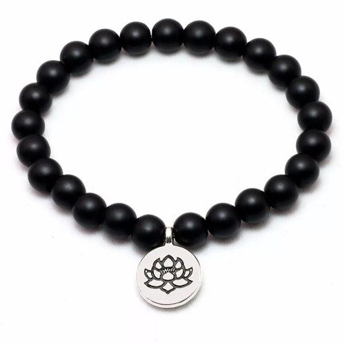 Bracelet agate noire de - bracelet, en