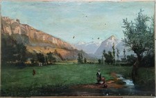 Tableau Ancien Huile Sur Toile Amérique Du Sud ? Époque Xix Ème Siècle