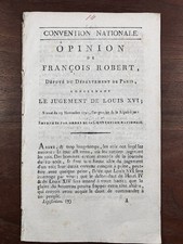 François Robert Procès du roi Louis XVI 1792 Révolution Française Député Paris