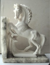 Statue / Serre Livre Cheval en Résine et Marbre