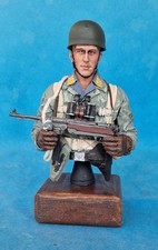 Buste Figurine résine Parachutiste allemand 2ème guerre mondiale 1/10, 11 cm