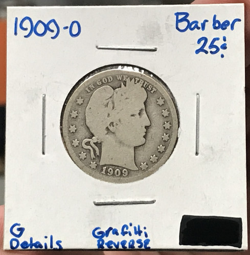 1909 25c silver barber - silver,