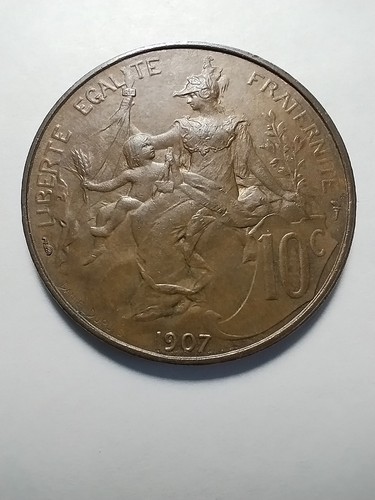 Centimes 1907 liberté - 10,