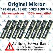 128 GB (8x 16 GB) Rdimm ECC