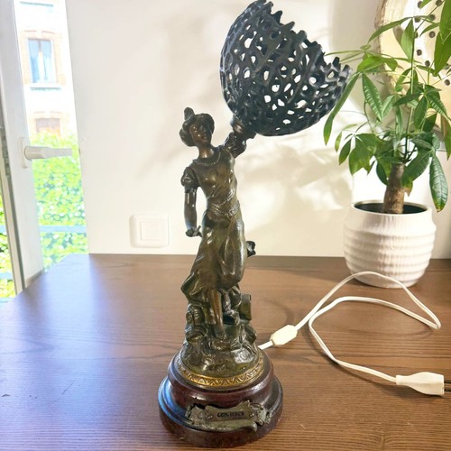 Lampe art nouveau régule - lampe,