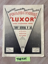 Luxor phare dynamo moto cyclo liste prix prospectus ancien catalogue collection