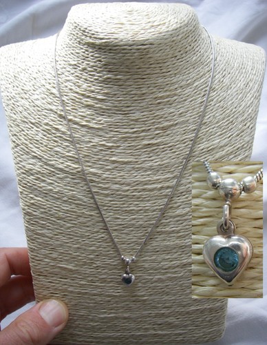 Collier coeur serti - , "