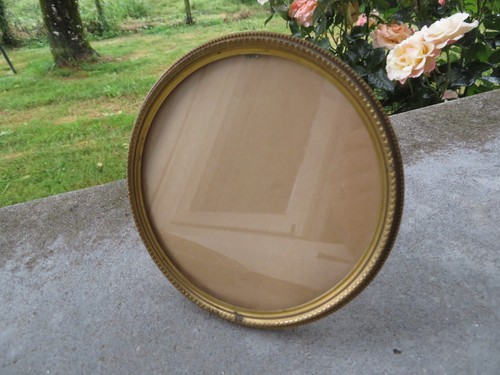 Ancien cadre photo rond - cadre, bronze