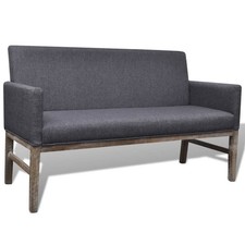 Banquette rembourrée gris foncé en bois d'hévéa Canapé Lit de repos vidaXL