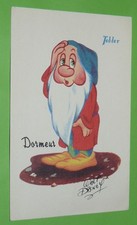 CPA CARTE POSTALE 1958 CHOCOLAT TOBLER WALT DISNEY BLANCHE NEIGE 7 NAINS DORMEUR
