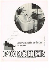 PUBLICITE  1970   PORCHER  sanitaires salles de bains