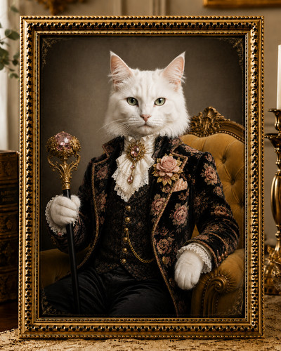 Cadre chat gentleman victorien - cadre,