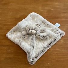 Doudou Ours blanc gris beige marron chiné Flocons BN051 Babynat Baby Nat Plat