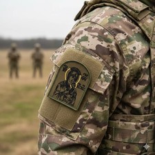 PATCH ORTHODOX ICON VIRGIN MARY ✝️ RELIGIOUS MILITARY EMBROIDERED VELCRO®