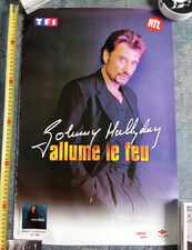 JOHNNY HALLYDAY : affiche vintage 1998 jh allume le feu promo ce que je sais RTL