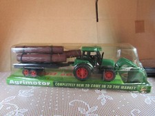 A116 New Ray Tracteur Friction + Remorque Agrimotor Jouet Plastique Neuf + Boite