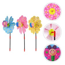 3 Pcs Moulin Vent Décoration Extérieure Roues De Broches Colorées