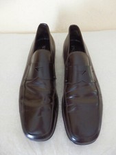 PRADA, MOCASSINS en cuir marron glacé, pointure 10 UK soit 44 FR, 