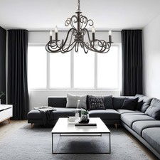 Lustre Classique En Fer Rustique Rouillé À 5 Lumières LGT 285