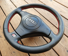Volant Audi S-Line cuir neuf pour A4 S4 B5 80 A6 S6 4B A8 S8 point rouge