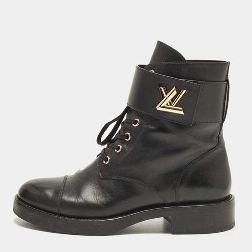 Bottes combat cuir noir - de,