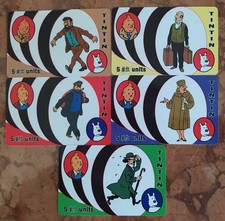 5 TELECARTES TINTIN LES