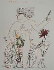Alekos FASSIANOS : Cycliste à l'épi de blé, Lithographie signée