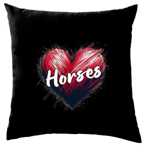 Cœur amour chevaux coussin - cœur,