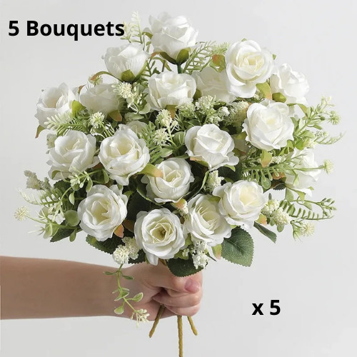 Bouquet pivoines soie - 5,