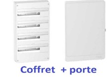 Coffret électrique 72 Modules 4 Rangées Schneider avec porte R9H18404 + R9H18424