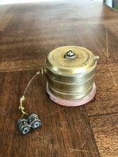 RARE !!!! ANCIEN MATÉRIEL ÉLECTRIQUE, RALLONGE AVEC SYSTÈME ENROULEUR EN LAITON