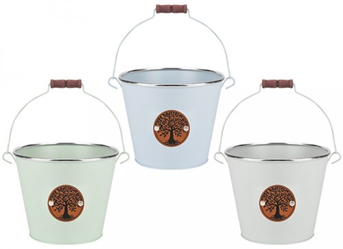 Seau métal plante pot fleurs - pot,
