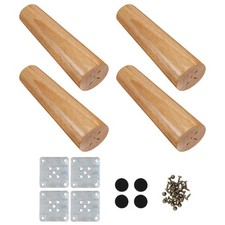  1 ensemble de jambes de meubles en bois de chêne massif jambes de meubles en