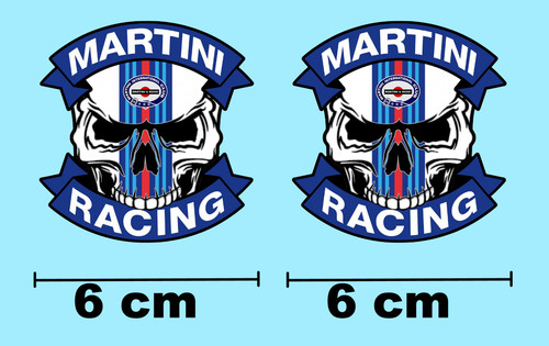 Decals martini racing skull - racing, 2x