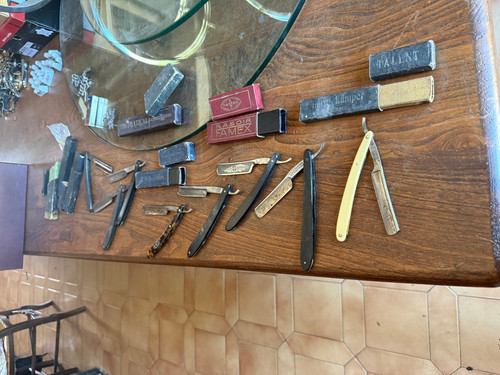 Lot anciens rasoirs coupe - de, 9