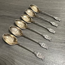 6 Rares Cuillères Anciennes « Monuments De Paris » - Metal Argenté