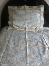 NEW!  MAGNIFICENT TWIN DUVET SET BROCADE LINEN FOR 2 BEDS 6 PC SET