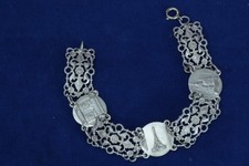 Rare and Nice Art Nouveau feligree Bracelet Souvenir of Paris EIFFEL TOWER