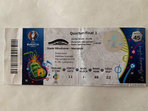 Ticket match uefa euro - ticket,