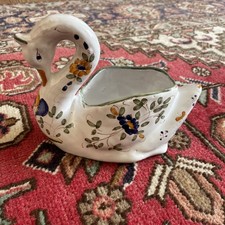 MARTRES TOLOSANE Cygne Oiseau Polychrome Signée JORDA T Bel État Rare !