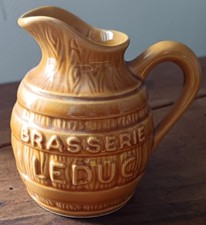 Vintage: joli petit pichet en faïence Desvres BRASSERIE LEDUC Bistrot Pub  CA03