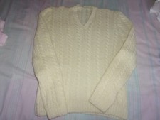 Pull torsades tricoté main - pull,